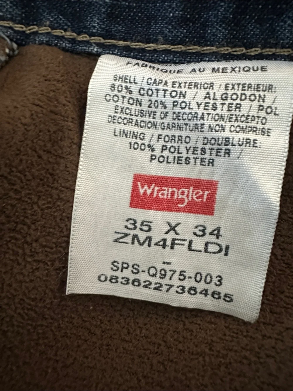 Wrangler Authentic’s  Insulated Carpenter Jeans 35/34